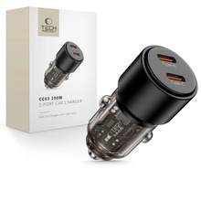 Autolaadija Tech Protect CC03, 2 x USB, PD 100 W, must