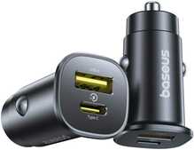 Autolaadija Baseus GoTrip, USB-A + USB-C, QC PD, 30 W, must