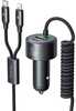 Autolaadija McDodo CC-0370, USB-C, Lightning, 120 W, sissetõmmatavad kaablid