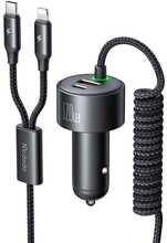 Autolaadija McDodo CC-0370, USB-C, Lightning, 120 W, sissetõmmatavad kaablid