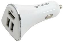 Autolaadija Platinet PLCR3W, 3 x USB, 5200 mA, valge