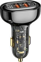 Autolaadija Usams CC158CC01, 2 x USB + 1 x USB-C, 125 W, must
