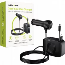 Autolaadija Mobile Origin CA23, 2 x USB-C + USB-A, 75 W