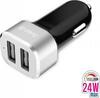 Autolaadija Crong Power, 2 x USB, 24 W, alumiinium