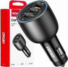 Autolaadija Amio AMIO-04371, 2 x USB-C + USB-A, 12-24 V, 100 W