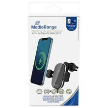 Autolaadija MediaRange MRMA117, juhtmevaba, 15 W, must, ventilatsiooni kinnitusega