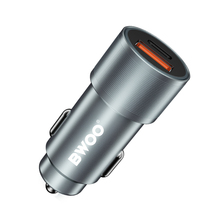 Autolaadija BwOO BO-CC73, USB-C/USB-A, 38 W, hall hõbedane