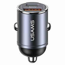 Autolaadija Usams C38, 1 x USB + 1 x USB-C, 30 W, teras