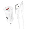 Autolaadija Borofone BZ18, Quick Charge 3.0, 18 W, valge
