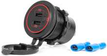 Autolaadija Amio-04224, 2 x USB-C, veekindel, 12-24 V