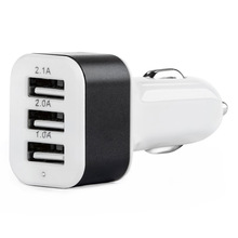 Autolaadija Amio PCH-03, 3 x USB-A, 2.1 A, valge