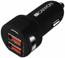 Autolaadija Canyon C-04, 2 x USB, 2.4 A, must