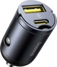 Autolaadija Baseus Tiny Star Mini, USB-C/USB-A, 30 W, must Cosmic