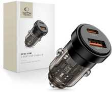 Autolaadija Tech-Protect CC03, 2 x USB, PD30W/QC3.0, must