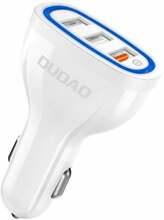 Autolaadija Dudao R7S, 3 x USB, 2.4 A, 18 W, valge