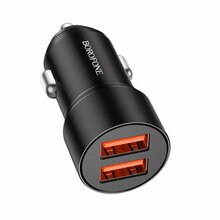 Autolaadija Borofone BZ19B, 2 x USB-A, QC3.0, 36 W, must