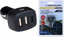 Autolaadija Dunlop Multi, 2 x USB A + USB C, 12-24 V