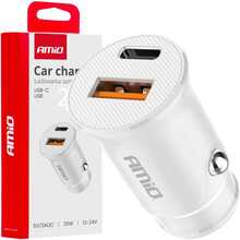 Autolaadija Amio AMiO-03877, USB-A/USB-C, 20 W, 12-24 V