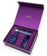 Komplekt unisex Al Haramain Amber Oud Dubai Night Extrait de parfum 75 ml + 30 ml + kehaloor 250 ml