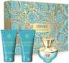 Komplekt naistele Versace Dylan Turquoise EDT 50 ml + kehapiim 50 ml + dušigeel 50 ml