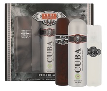 Cuba Black kinkekomplekt meestele: EDT 100 ml + aftershave palsam 100 ml + deodorant 200 ml