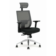 Kontoritool Admiral Halmar, 11.5 - 12.5 x 64 x 45 - 46 cm, must/hall