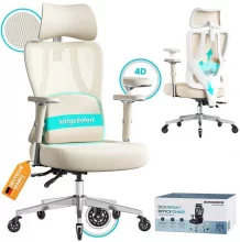 Kontoritool Songmics, ergonoomiline, pruun-valge