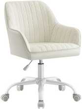 Kontoritool Songmics KODUSTAAR, 62 x 62 x 83,5-93,5 cm, cappuccino beige-cloud valge