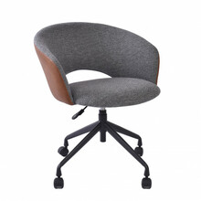 Töötool Karina Home4you, 62 x 60 x 68 - 78cm, hall/helepruun