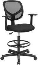 Ergonoomiline kontoritool Songmics OBN25BK, 45 x 46 x 98.5 - 118.5 cm, must