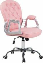 Kontoritool Princess Beliani, 46 x 49 x 98 - 108 cm, roosa