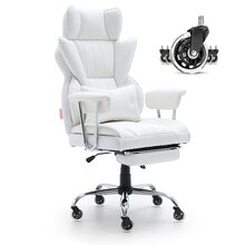 Kontoritool Vevor, ergonoomiline, PU nahk, valge