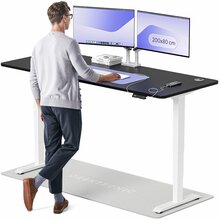 Reguleeritava kõrgusega laud Desktronic HomePro, 200 x 80 cm, valge/must