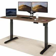 Elektriline reguleeritava kõrgusega laud Desktronic, 160 x 80 cm, mustad jalad/pähkel
