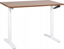 Arvutilaud reguleeritava kõrgusega Beliani Destin IV, 120 x 72 cm, valge/tume tamm