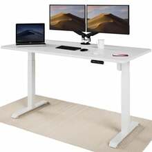 Reguleeritava kõrgusega laud Desktronic Home One, 160 x 80 cm, valge