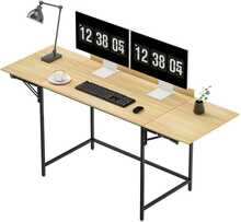 Kokkupandav arvutilaud Homcom, 170 x 58 cm, tamm/must