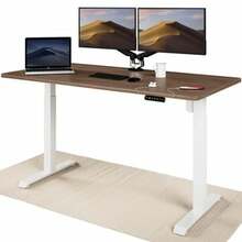 Elektriline reguleeritava kõrgusega laud Desktronic, 160 x 80 cm, valged jalad/pähkel