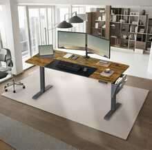 Reguleeritava kõrgusega kirjutuslaud Songmics, 70 x 160 x 72-120 cm, pastellkollane valge raamiga