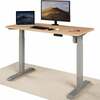 Reguleeritava kõrgusega laud Desktronic, 120 x 60 cm, hallid jalad/tammepuidust tööpind