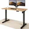 Reguleeritava kõrgusega laud Desktronic, 140 x 70 cm, mustad jalad, tamme tööpind