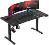 Reguleeritava kõrgusega mängurilaud Huzaro Hero 8.7 RGB, must, 140 cm
