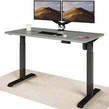 Reguleeritava kõrgusega laud Desktronic, 140 x 70 cm, must/tumehall