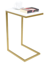 Külglaud ADRK Furniture Spark, 62 x 30 x 40 cm, valge/kuldne