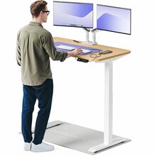 Kirjutuslaud reguleeritava kõrgusega Desktronic HomeOne, 120 x 60 cm, valge/tamm
