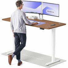 Reguleeritava kõrgusega laud Desktronic HomePro, 180 x 80 cm, valge/pähkel