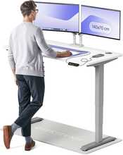 Reguleeritava kõrgusega laud Desktronic HomePro, 140 x 70 cm, hall/valge