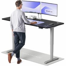 Reguleeritava kõrgusega laud Desktronic HomePro, 180 x 80 cm, hall/must