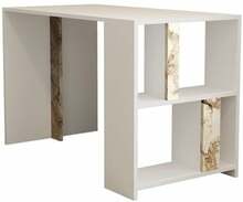 Õppelaud Kalune Design Lima Marble, 120 x 75,4 x 60 cm, pruun/valge/beež