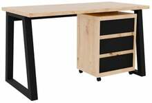 Kirjutuslaud ADRK Furniture Iwo I, pruun/must